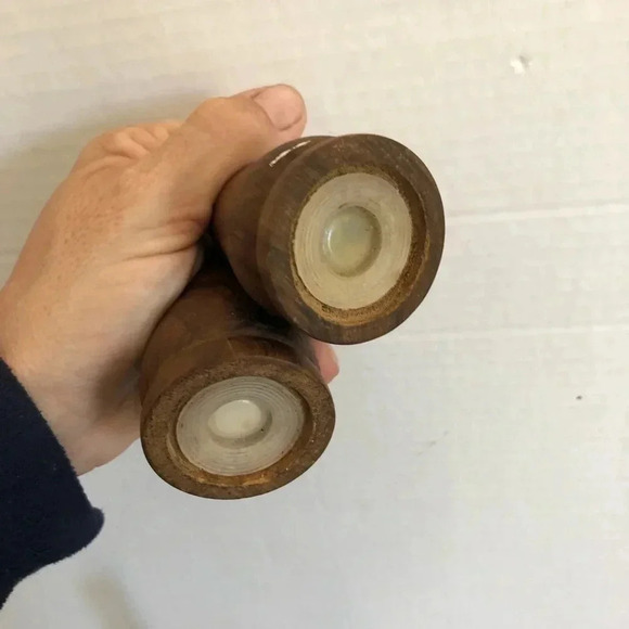 Vintage MCM Wood Salt and Pepper Set - Picture 7 of 8